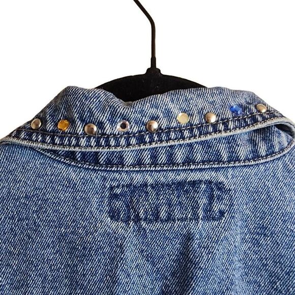 L.A. Blues Vintage Embellished Cotton Denim Vest Pleated Size XL One Of A Kind - Picture 10 of 14